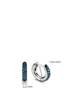 Ti Sento Dark Blue Pave Hoop Earrings, Silver