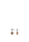 Ti Sento Crystal Drop Earrings, Rose Gold & Brown