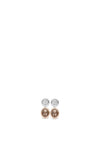 Ti Sento Crystal Drop Earrings, Rose Gold & Brown