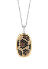 Ti Sento Black Rectangular Stone Pendant, Gold