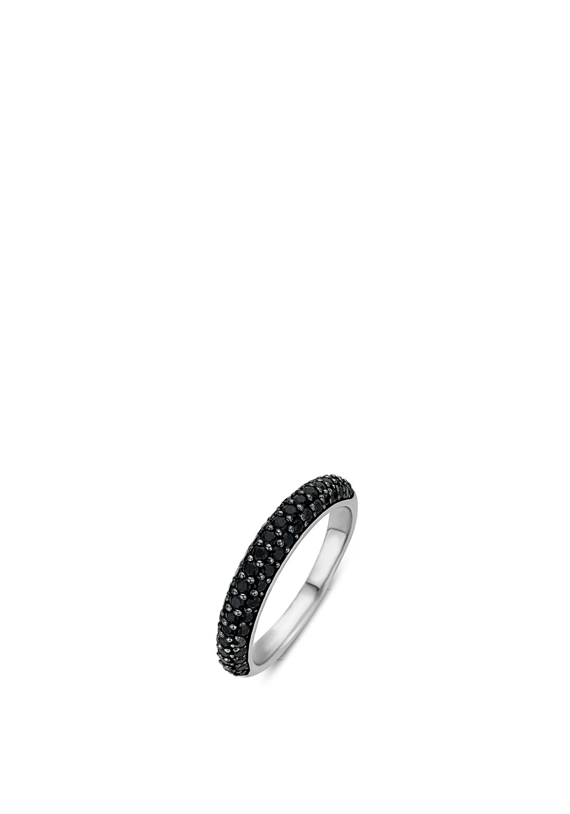 Ti Sento Milano Pavé Crystal Ring, Black & Silver