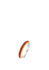 Ti Sento Milano Coral Red Band Ring, Gold
