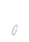 Ti Sento Milano Minimalistic Chord & Crystal Ring, Silver