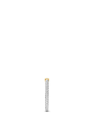 Ti Sento Milano Minimalistic Chord & Crystal Ring, Silver