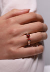 Ti Sento Milano Coral Red Cuff Ring, Gold