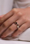 Ti Sento Crystal Cuff Ring, Brown & Gold