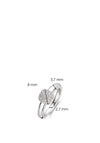 Ti Sento Silver Cushion Shape Pave Centerpiece Ring, Silver