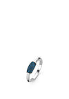 Ti Sento Blue Zirconia Pave Centerpiece Ring, Silver