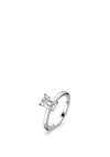 Ti Sento Zirconia Rectangle Set Ring, Silver