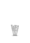 Ti Sento Layered Crystal Ring, Silver