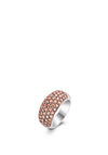 Ti Sento Milano Rose Gold Embellished Ring Size 56
