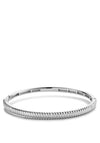 Ti Sento Slim Ribbed Bangle, Silver