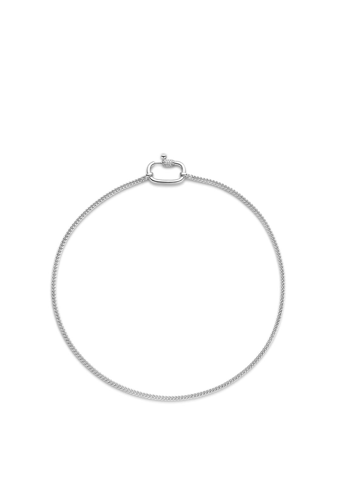 Ti Sento Statement Lock Chain Necklace, Silver