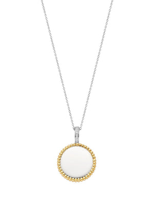 Ti Sento Bubble Edge Circular Disc Pendant, Gold & Silver