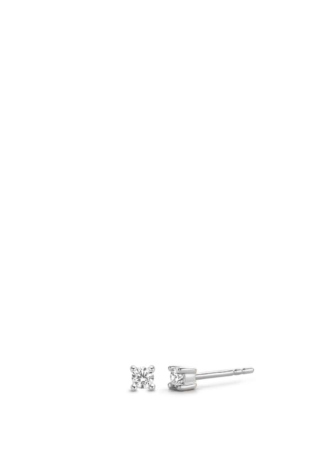 Ti Sento Minimalist Cubic Zirconia Stud Earrings, Silver