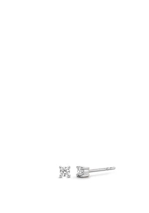 Ti Sento Minimalist Cubic Zirconia Stud Earrings, Silver