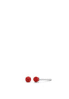 Ti Sento Minimalist Stone Ball Stud Earrings, Red
