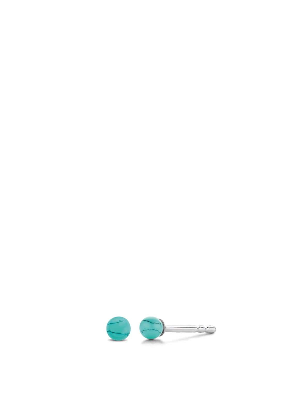 Ti Sento Minimalist Stone Ball Stud Earrings, Blue