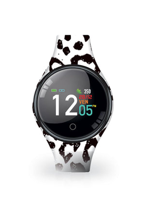 TechMade FreeTime Glitter Animal Print Smart Watch, White