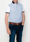Tom Penn Contrast Trim Polo Shirt, White & Blue