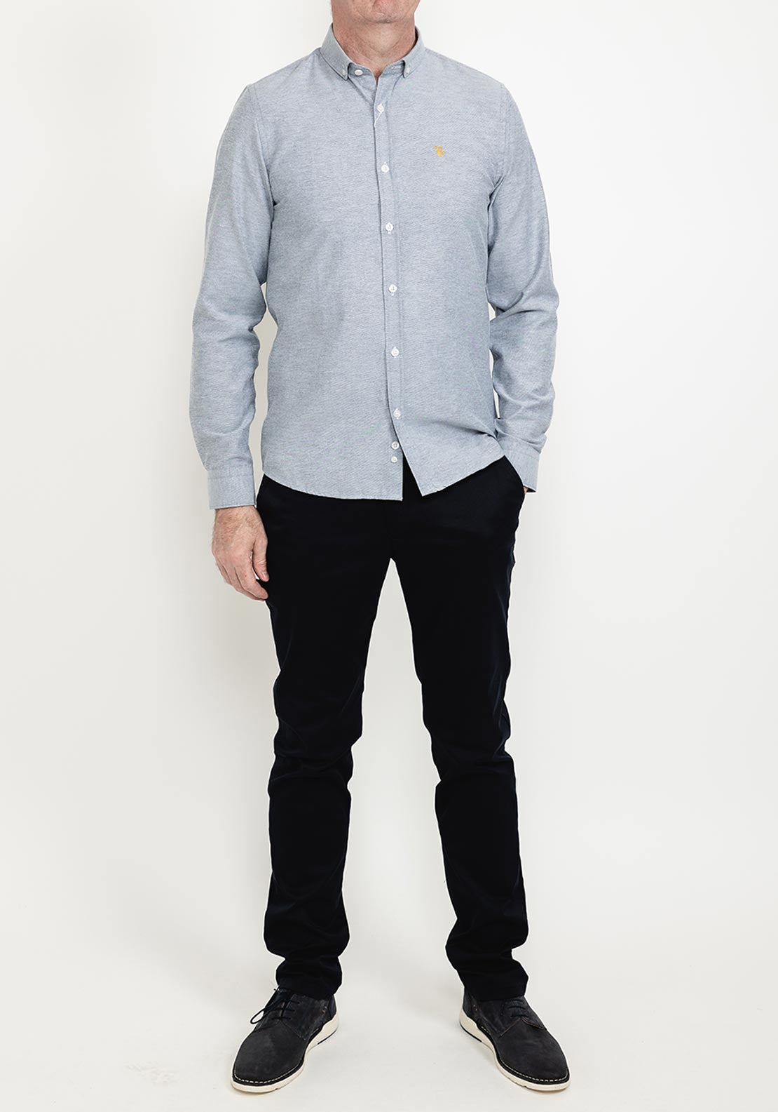 Tom Penn Long Sleeve Shirt, Charcoal
