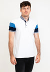 Tom Penn Colour Block Sleeve Polo Shirt, White