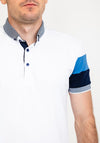 Tom Penn Colour Block Sleeve Polo Shirt, White