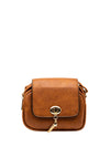Zen Collection Turn-Lock Crossbody Bag, Tan