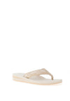Tommy Hilfiger Womens Stripe Roped Flip Flop, Beige