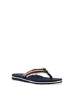 Tommy Hilfiger Womens Stripe Roped Flip Flop, Navy