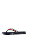 Tommy Hilfiger Womens Stripe Roped Flip Flop, Navy