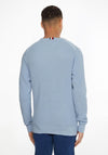 Tommy Hilfiger Embroidered Flag Crew Neck Jumper, Daybreak Blue