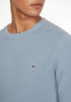Tommy Hilfiger Embroidered Flag Crew Neck Jumper, Daybreak Blue
