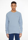 Tommy Hilfiger Embroidered Flag Crew Neck Jumper, Daybreak Blue
