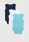 Tommy Hilfiger Baby Rib Knit Bodysuits 3 Pack Gift Set, Crest