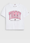 Tommy Hilfiger Girls Varsity Short Sleeve Tee, White