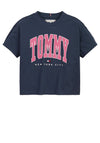 Tommy Hilfiger Girl Bold Varsity Crop Top, Twilight Navy