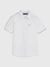 Tommy Hilfiger Boys Short Sleeve Oxford Shirt, White