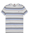 Tommy Hilfiger Boy Stripe Crepe Jersey Tee, White Multi