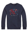 Tommy Hilfiger Boys Tropical Varsity Sweatshirt, Twilight Navy