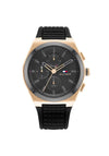 Tommy Hilfiger Mens Connor Rose Gold Case 1791931 Watch, Black