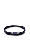 Tommy Hilfiger Mens Double Wrap Braided 2790326 Bracelet, Navy