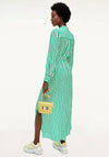 Tommy Hilfiger Womens Striped Maxi Shirt Dress, Green