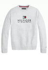 Tommy Hilfiger Boys Flag Logo Print Sweater, Grey