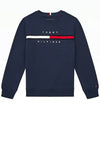 Tommy Hilfiger Boys Flag Rib Insert Sweater, Twilight Navy
