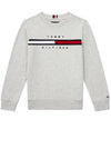 Tommy Hilfiger Boys Flag Rib Insert Sweater, Grey