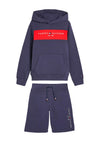 Tommy Hilfiger Boy Colour Block Hoody and Short Set, Twilight Navy