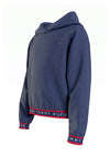 Tommy Hilfiger Girls Logo Rib Hoodie, Twilight Navy