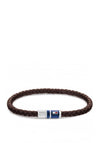 Tommy Hilfiger 2790295 Mens Casual Braided Leather Bracelet, Brown