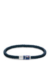 Tommy Hilfiger 2790294 Mens Casual Braided Leather Bracelet, Navy